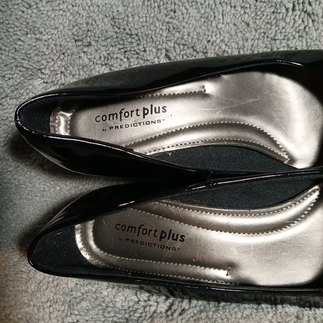 Black Patent Leather High Heels Size 8 Comfort Plus By Predictions