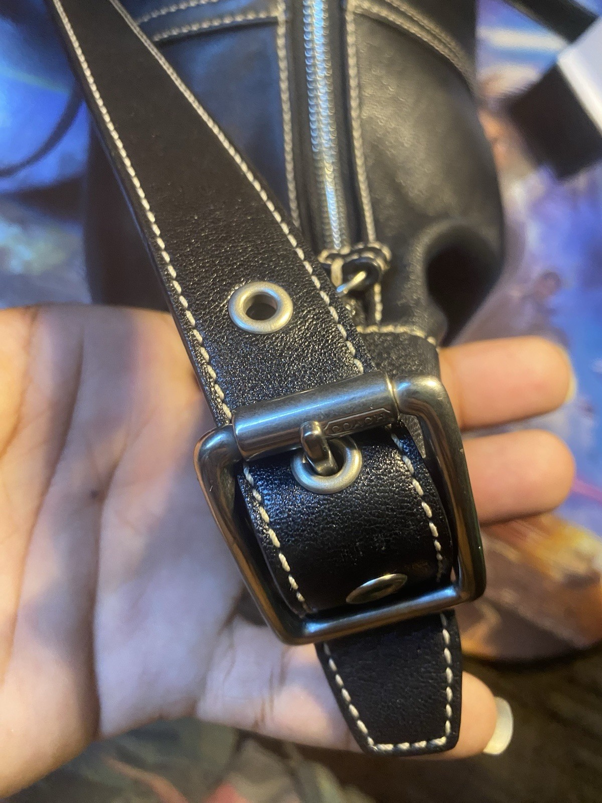 Coach Black Vintage Leather Demi Shoulder Bag Y2K