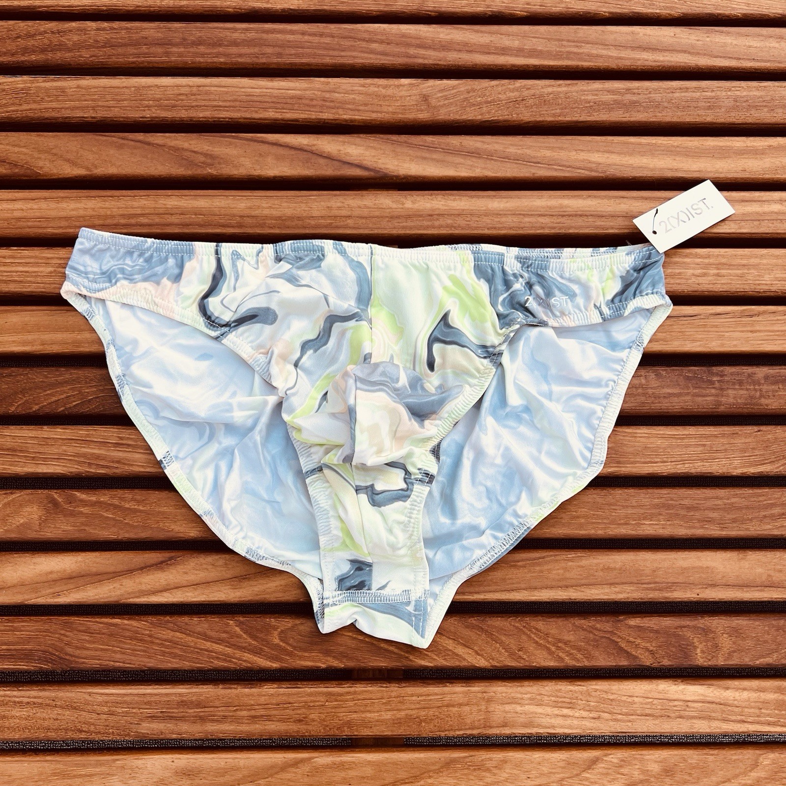 2(X)ist 2xist men green marble Sliq hip brief bikini underwear size S M