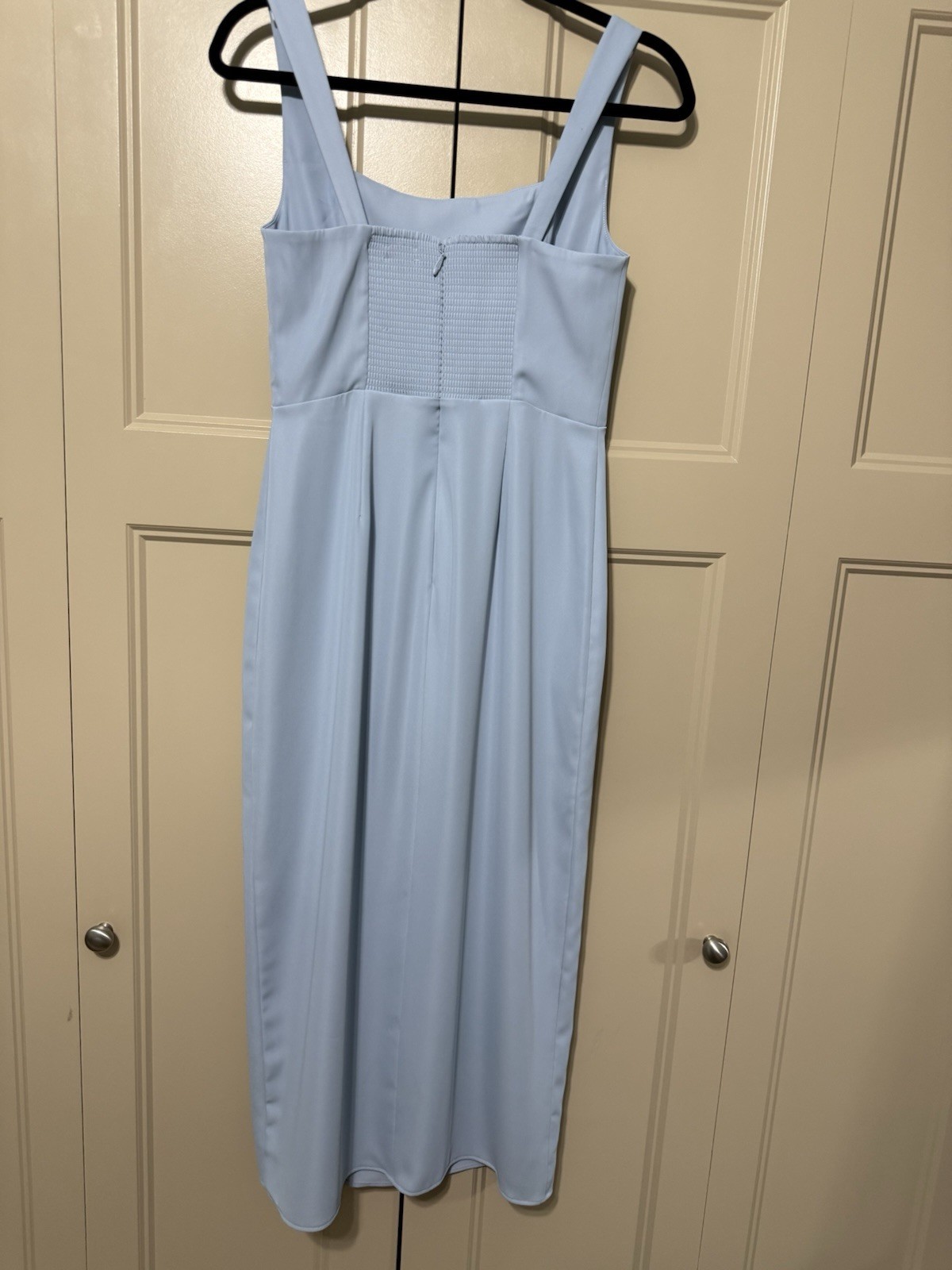 Babaton ’90s Slit Satin Midi Dress from Aritzia in Dew Blue Size 6