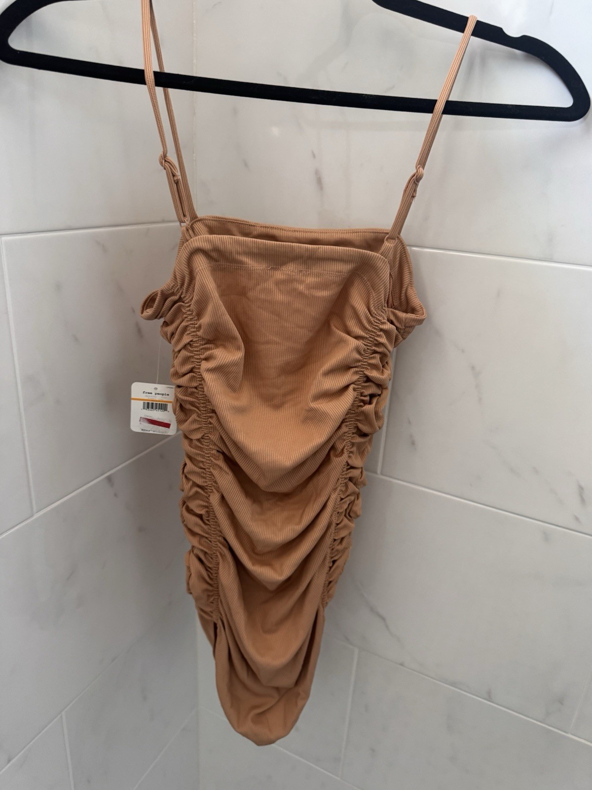 FREE PEOPLE Intimately On Your Side Bodysuit in Neutral Tan Size S NWT !