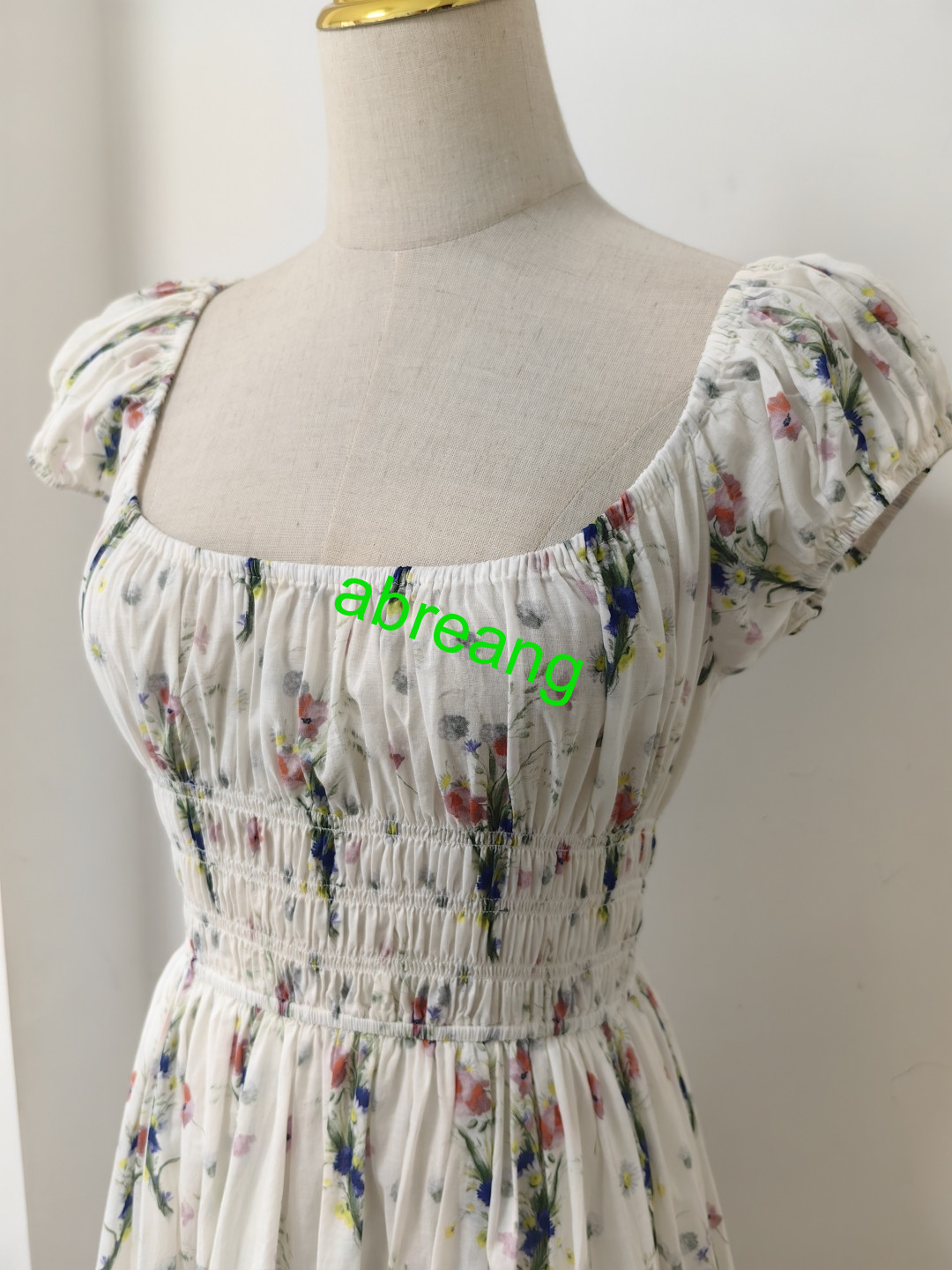 Doen Organic Cotton Short Sleeve Floral Printed Midi Dress for Women 2025 XS SML