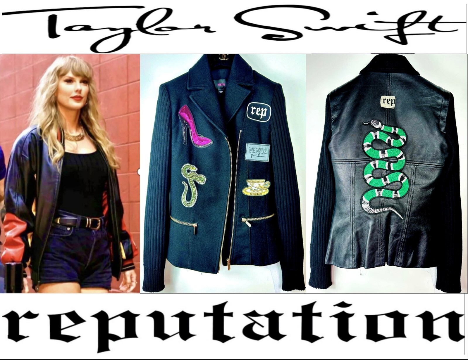 Versace Taylor Reputation Snake Patch Concert Jacket 38 40 2 4 Costume Top XS S