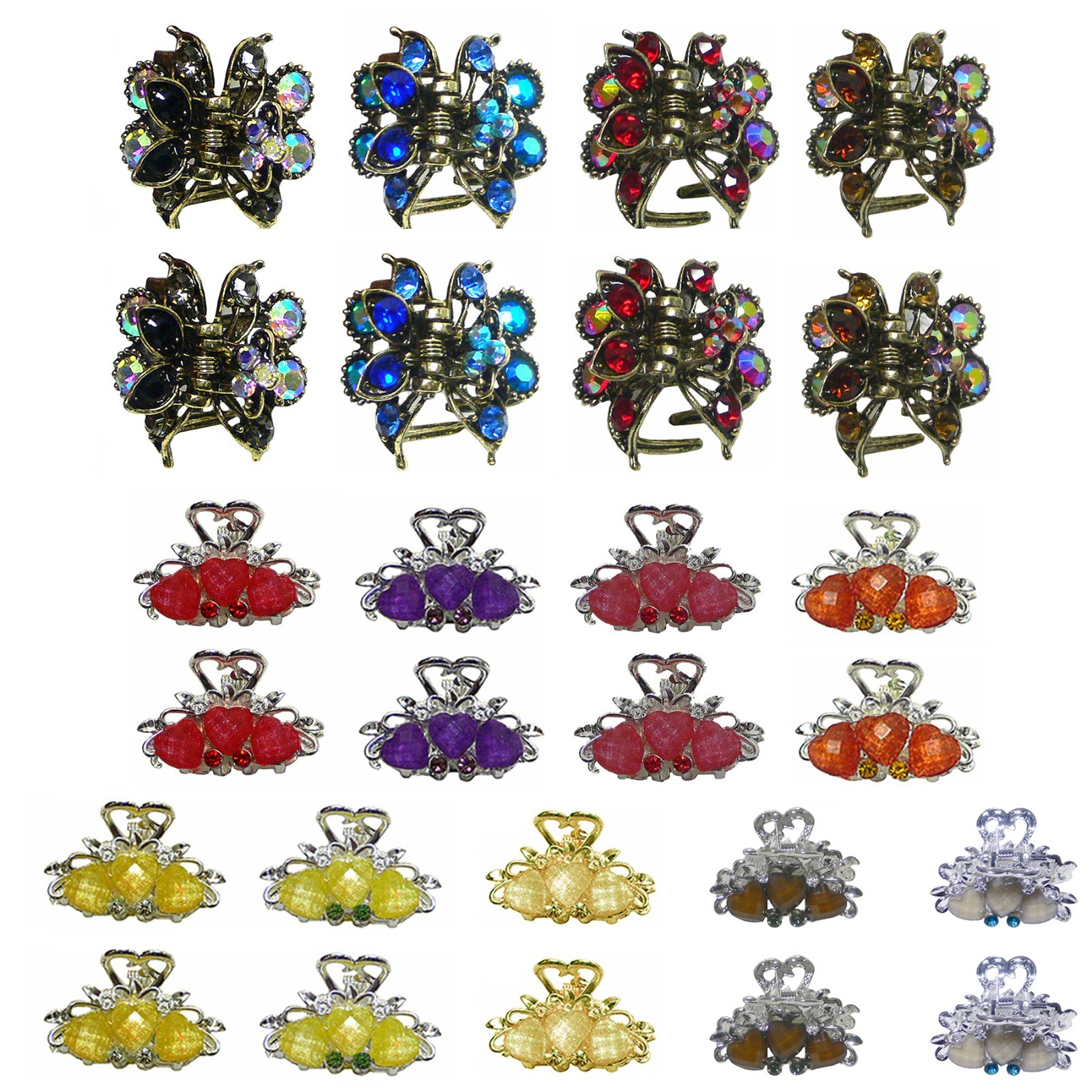 Set of 28, 28 Count, Mini Claw Clips 2 Style Hair Styling for Women Girls 16d7