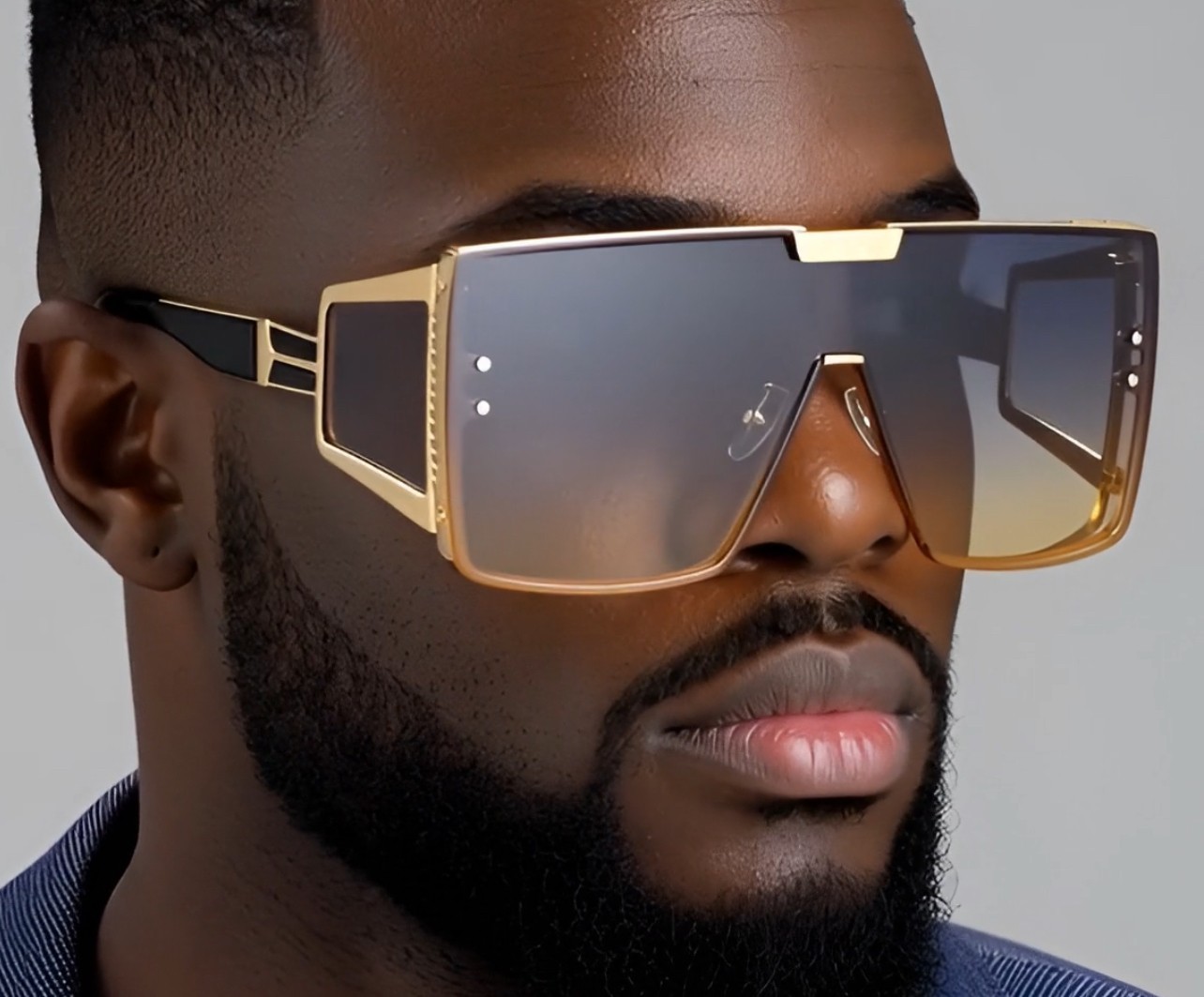 Sunglasses Dark Black Lens Men Hip Hop Cholo Square Gangster Stylish Outdoor New