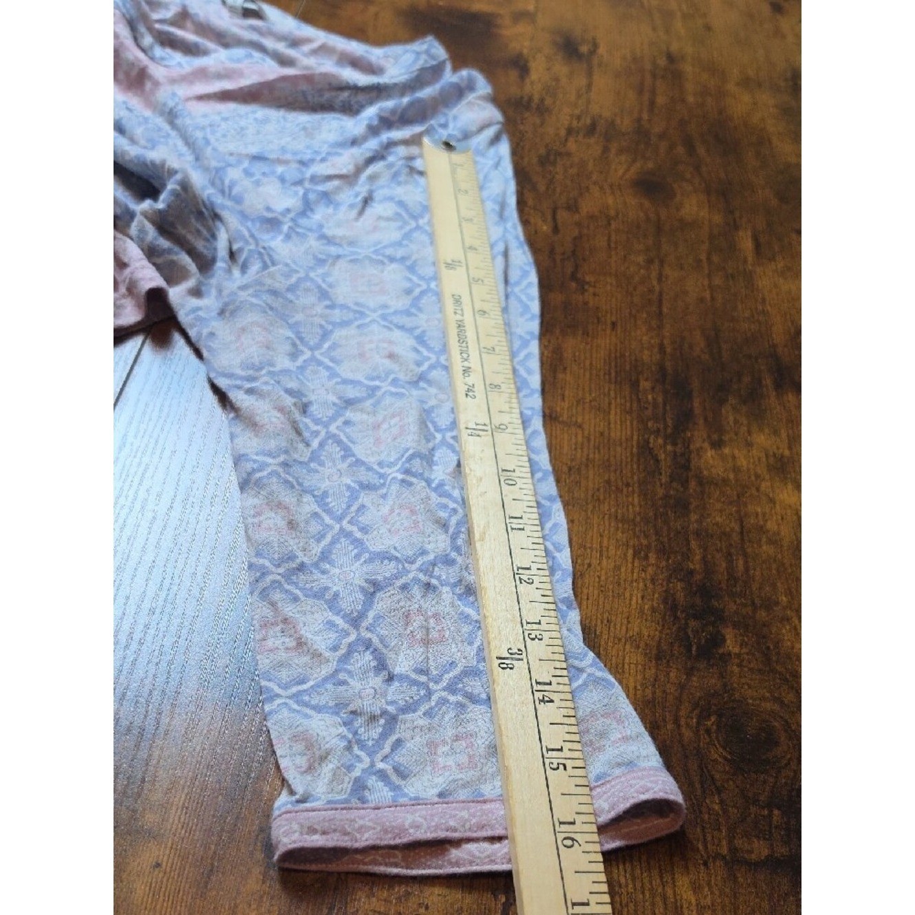 LUCKY BRAND | Boho Print Cotton Modal Peasant Tee Tunic Dusty Blue Pink Top | 1X