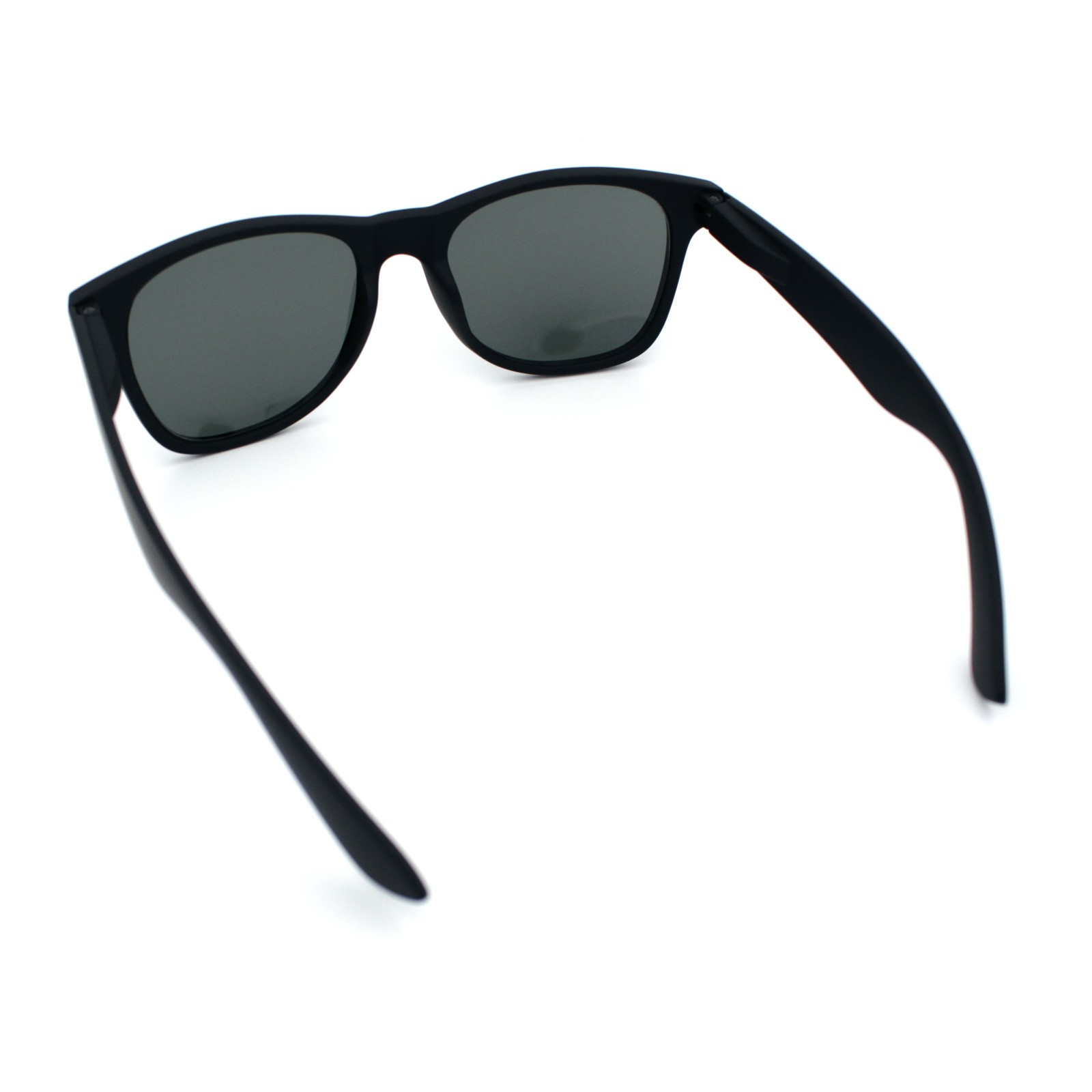 Mens Glass Lens Hipster Rubberized Matte Black Classic Horn Rim Sunglasses
