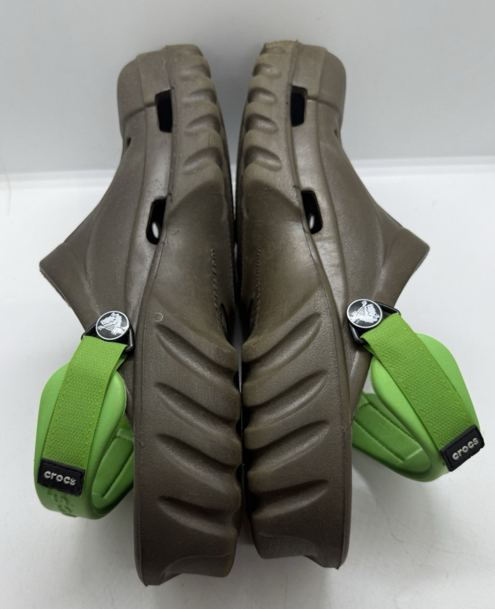 Crocs Unisex Offroad Sport Clogs Brown Chocolate Green Strap Sz 8 Men 10 Women