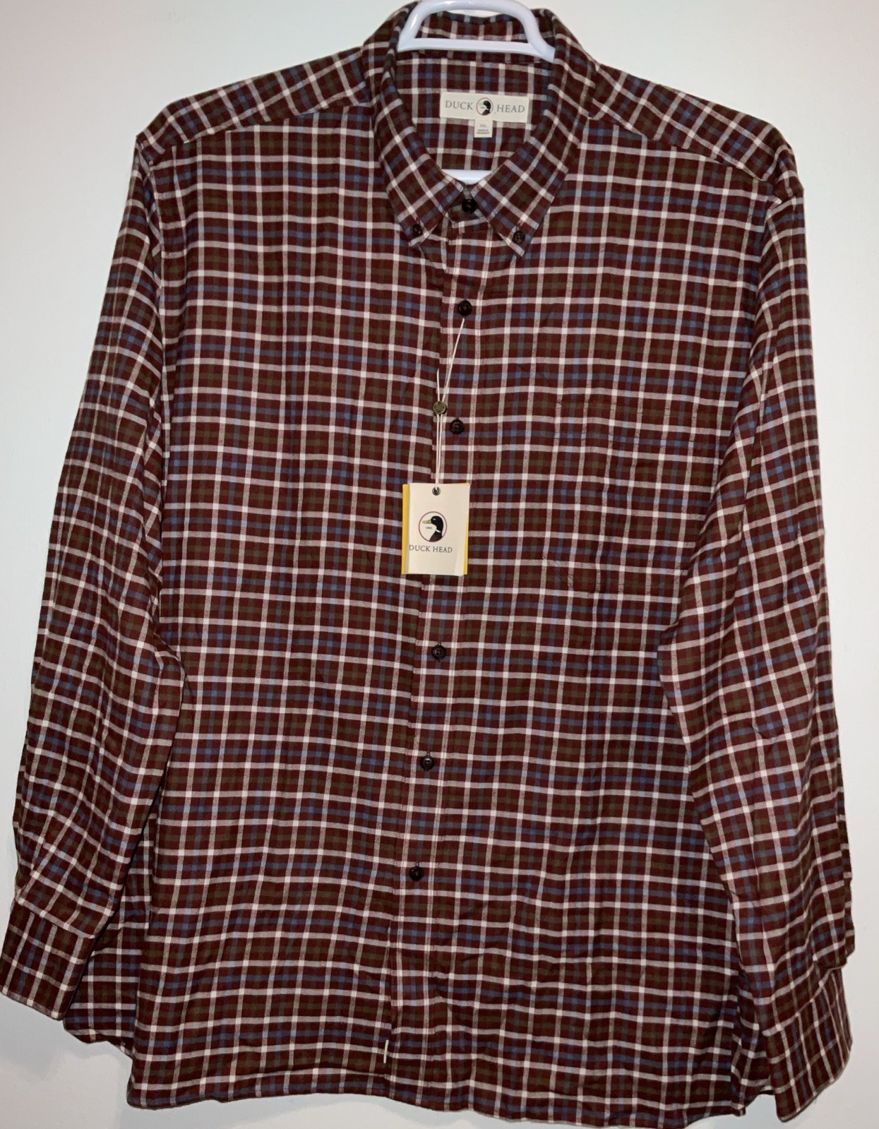DUCK HEAD LIGHTWEIGHT FLANNEL 100% COTTON SABLE PLAID L/S SHIRT 2XL NWT