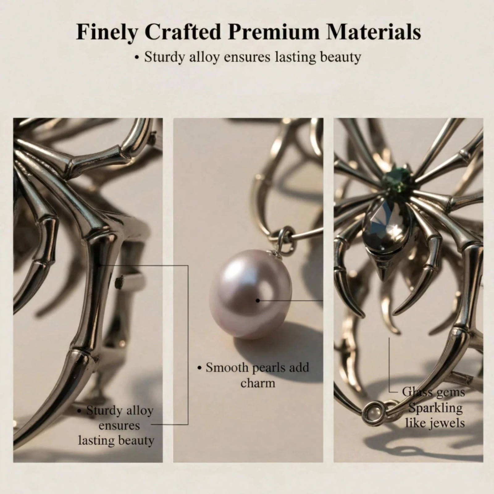 3pcs Metal Gothic Hair Clips Skeleton Hand Skull Spider Halloween Claw Clips US