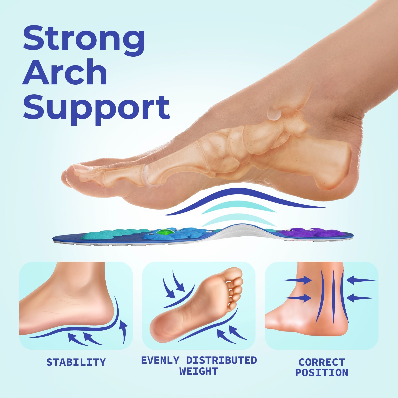 AKUSOLI® | Magnetic Acupressure Massage Shoe Insoles for Pain, Plantar Fasciitis