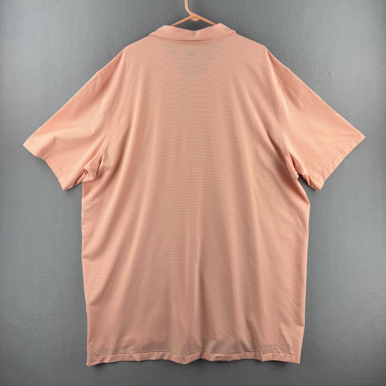 Peter Millar Summer Comfort Polo shirt Mens 3XT 3XL Tall Salmon Pink Striped