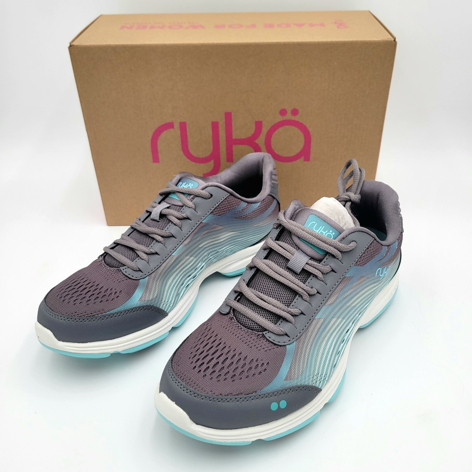 Women’s Ryka Devotion Plus 3 Walking Sneakers Size 8 Wide Quiet Gray Mesh Fabric