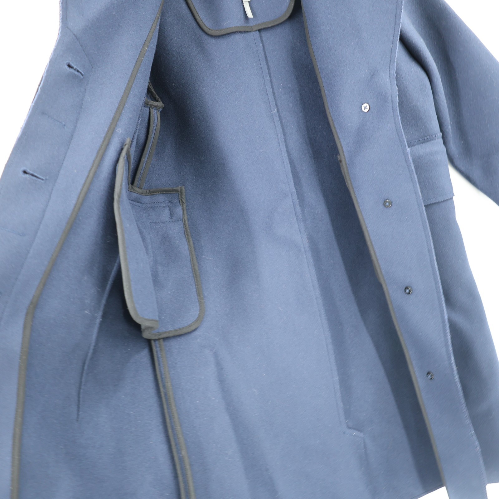 AETHER Madison Jacket womens xs virgin wool blend button front overcoat blue