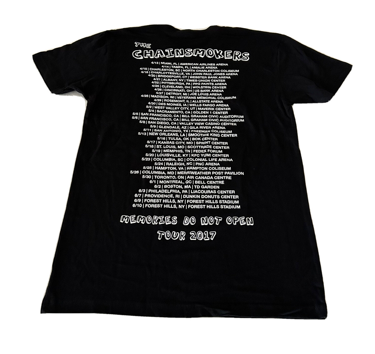 THE CHAINSMOKERS Memories… Do Not Open 2017 Tour T-Shirt 2XL Electronic Pop