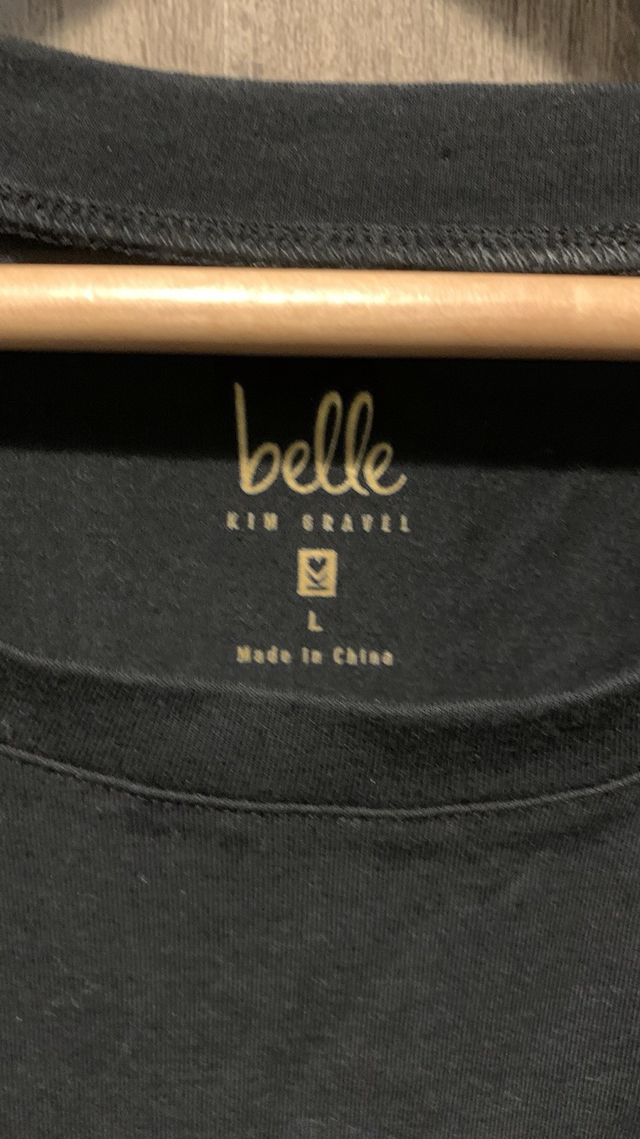 SIZE LARGE Belle® by Kim Gravel NEW Women’s Black T-Shirt Cotton Modal Blend