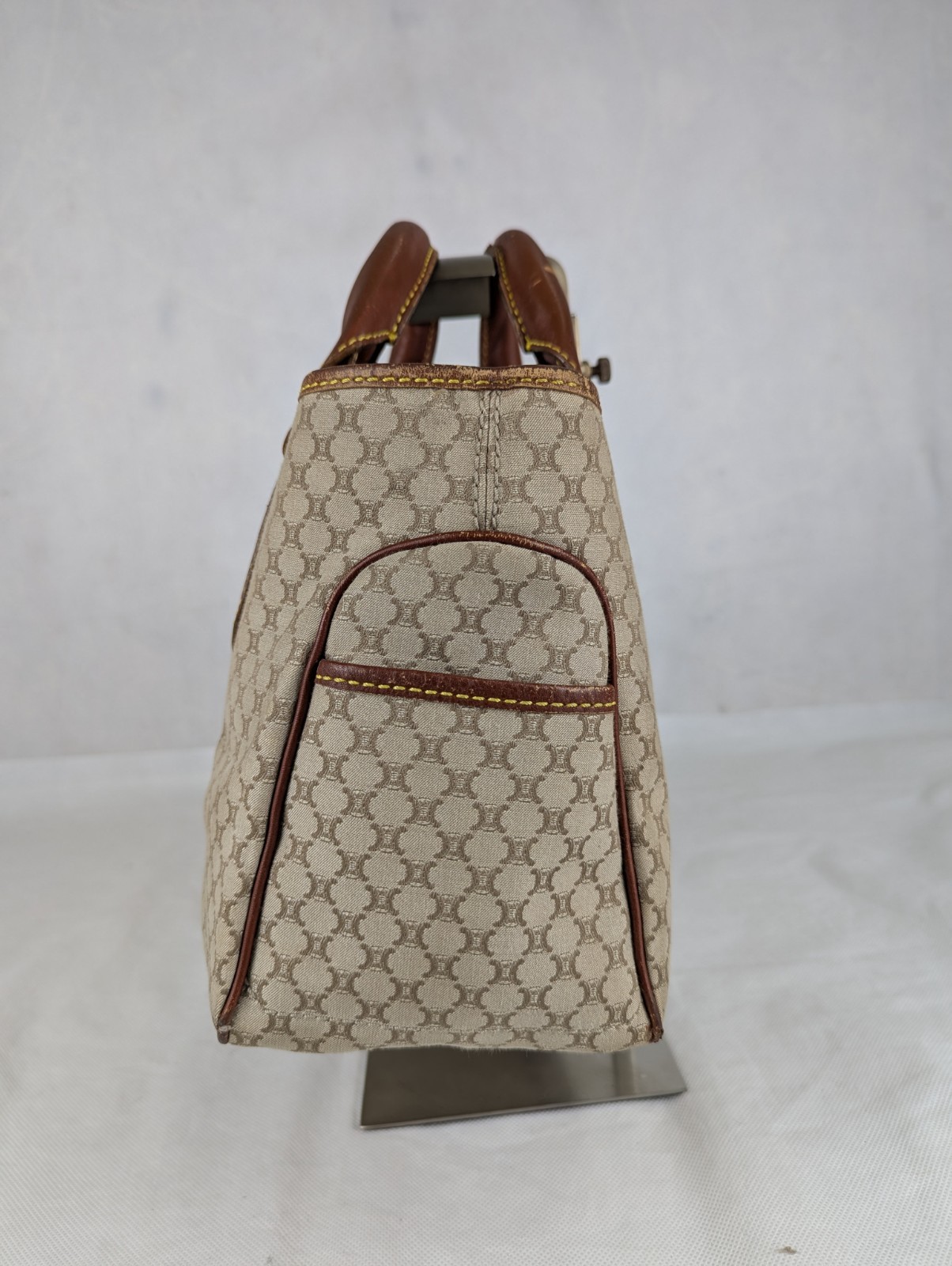 Authentic Celine Tote Bag Handbag Macadam Beige7 Vintage Based on Original Title
