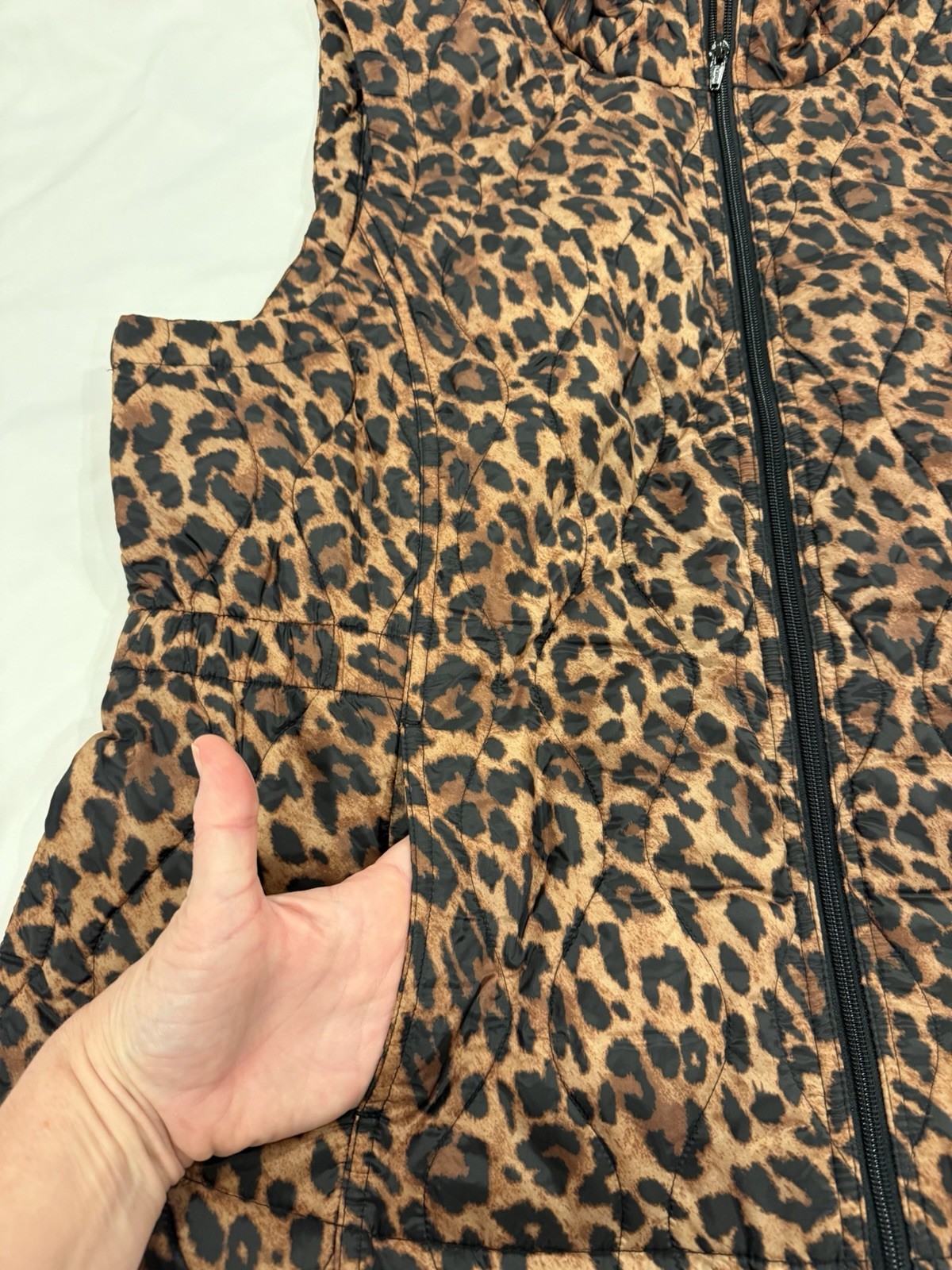 Talbots REVERSIBLE QUILTED VEST – LEOPARD / BLACK Size XL NWT ($145 MSRP)