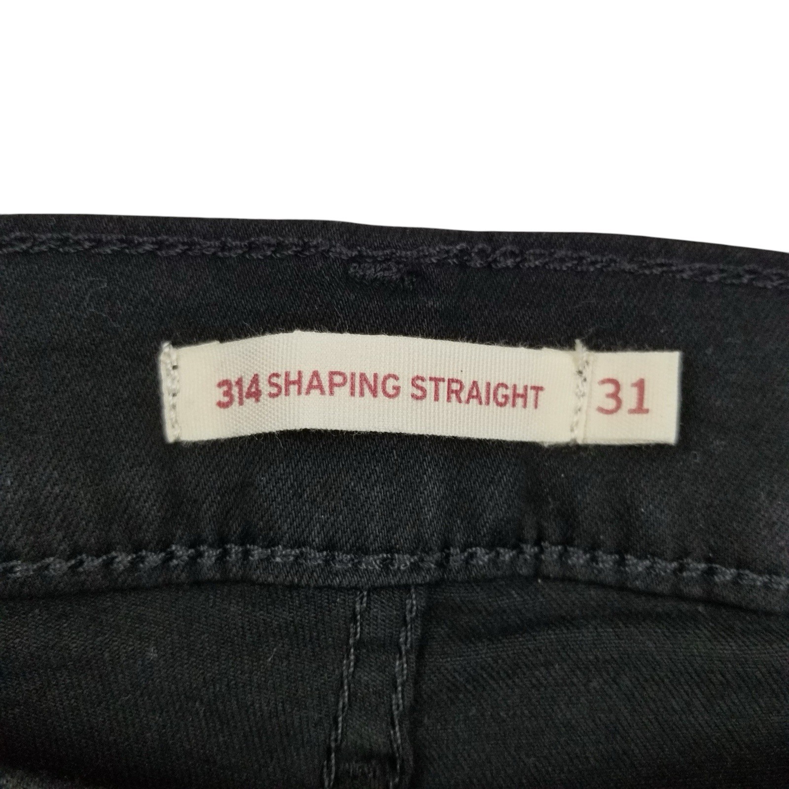 Levis 314 Shaping Straight Black Wash Jeans Womens 31 x 32 New