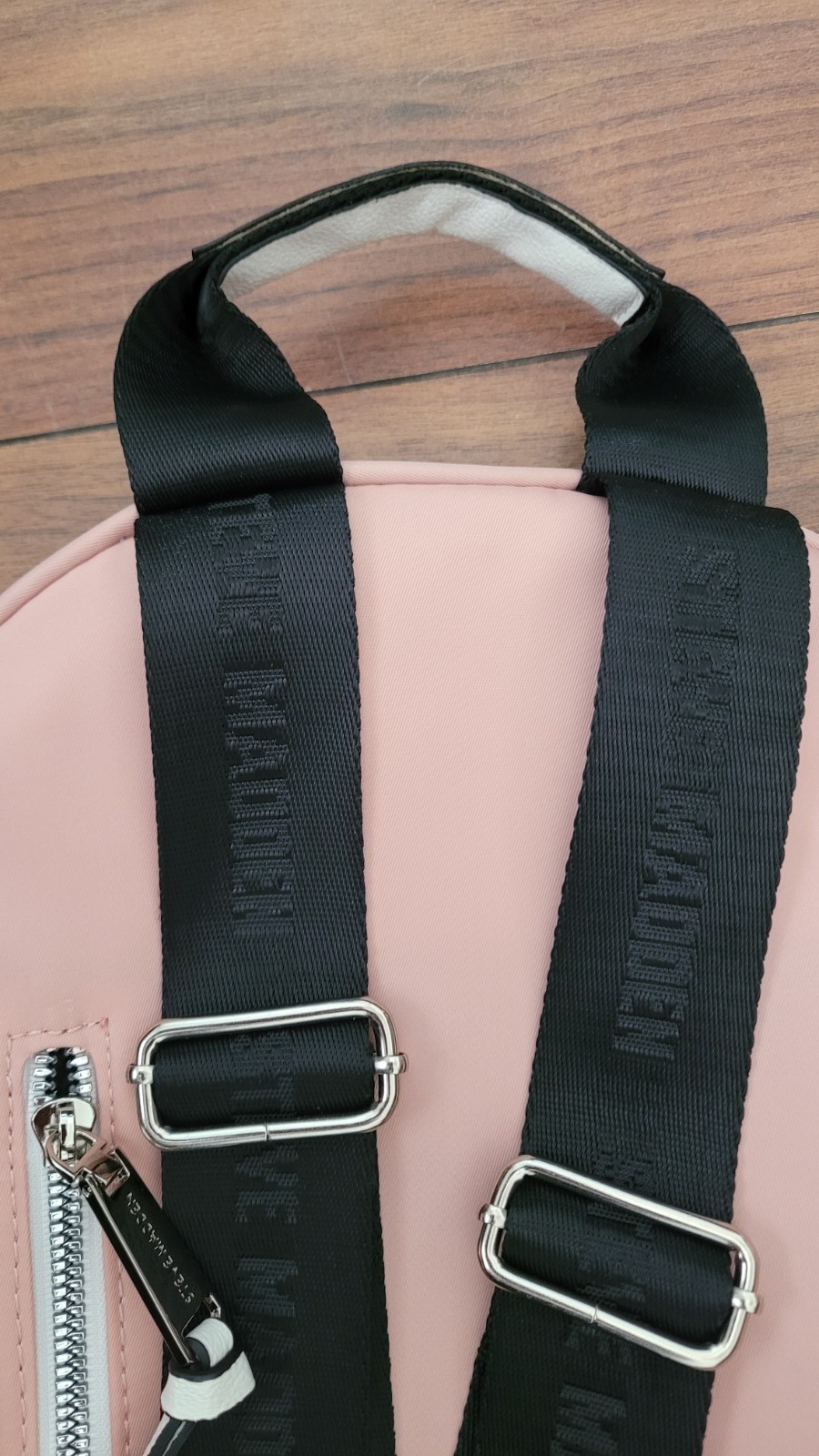 Steve Madden Nylon Logo Backpack, Pink and Black Set, Steve Madden Backpack Set