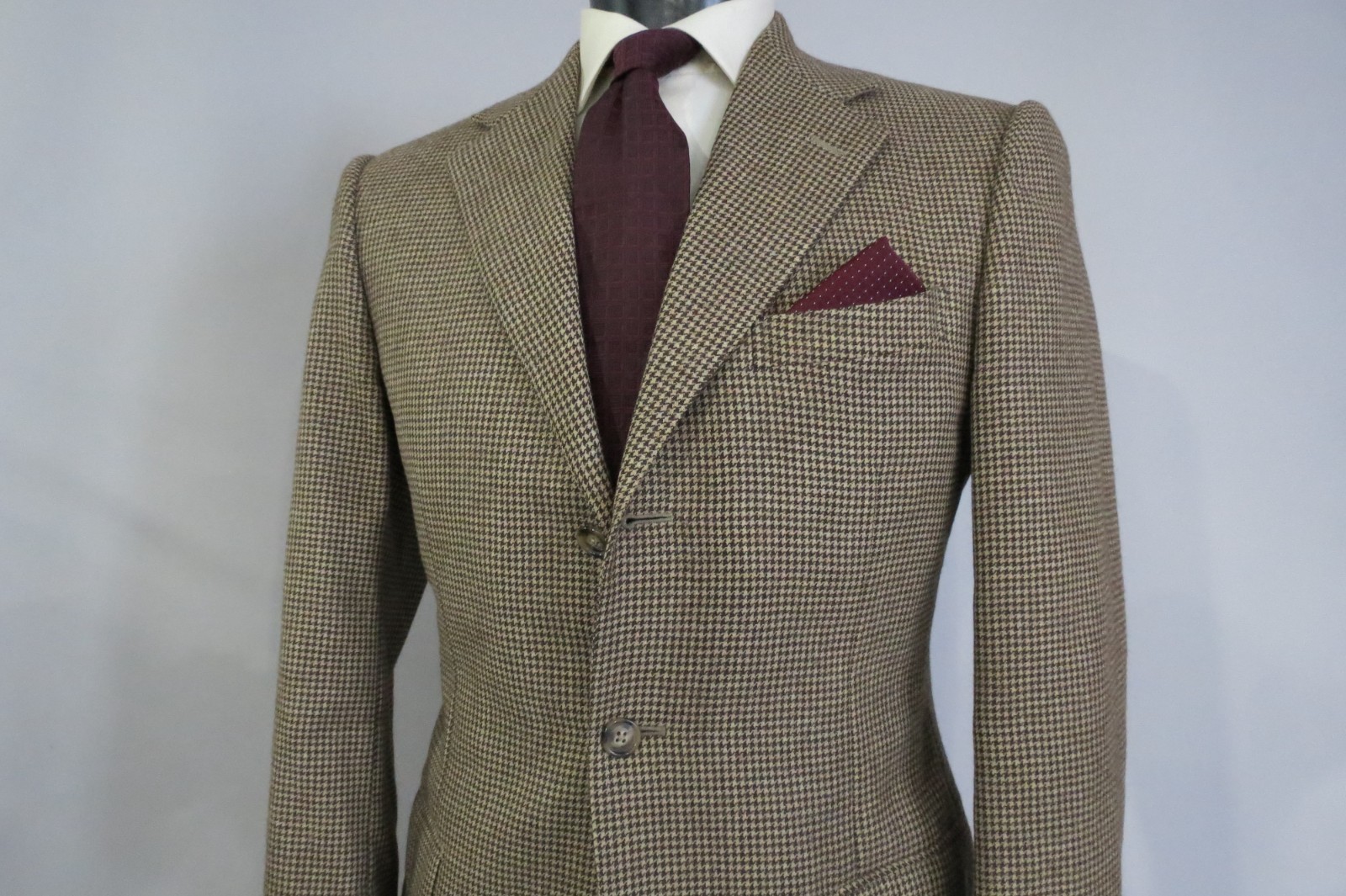 Ermenegildo Zegna 70% Lama 30 wool bold hounds tooth full canvas sport coat 40 R