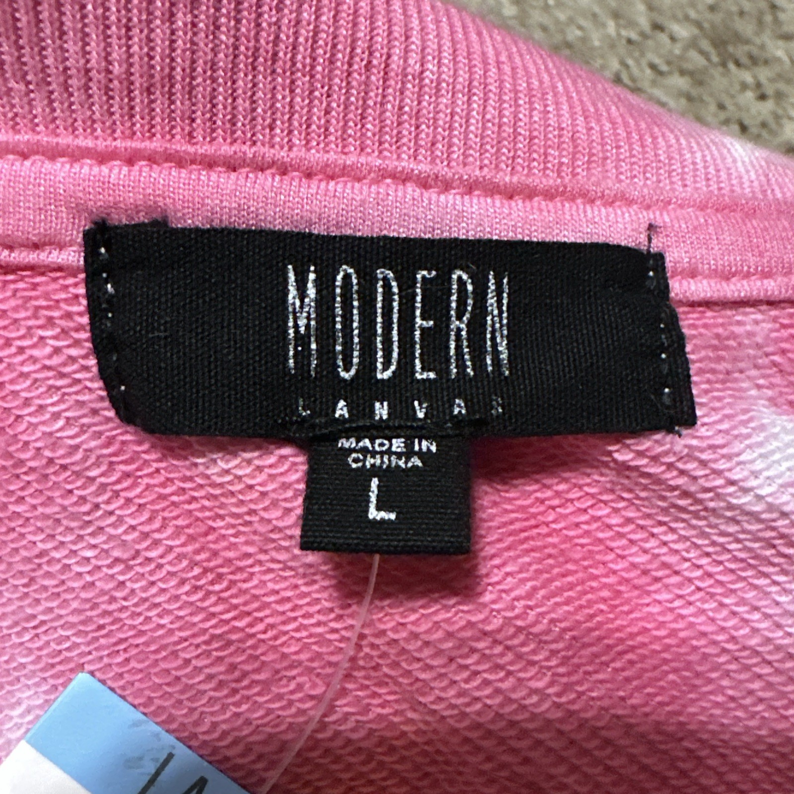 Modern Canvas Tie Dye ‘Indoorsy’ Novelty Sweatshirt Pink Orange Blue Funny Sz L