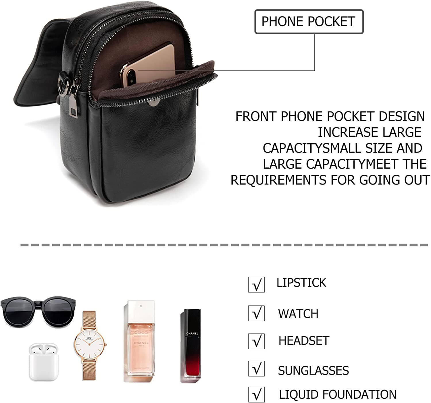 Women’s Cross Body Small Cell Phone Handbag Designer Shoulder Bag Purse Wallets