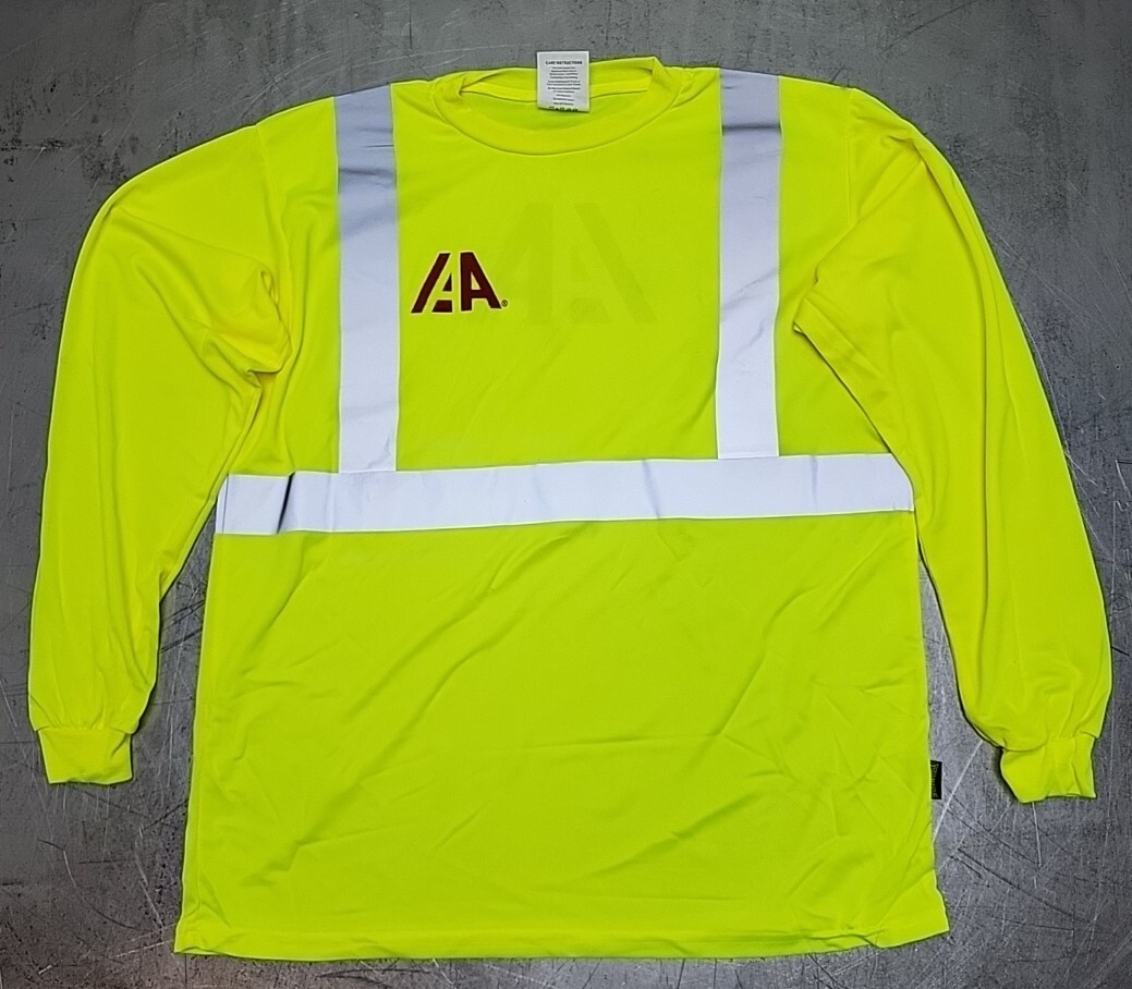 6pk OccuNomix Safety T-Shirt Long Sleeve Wicking Birdseye Mesh LRG Class 2 *LOGO