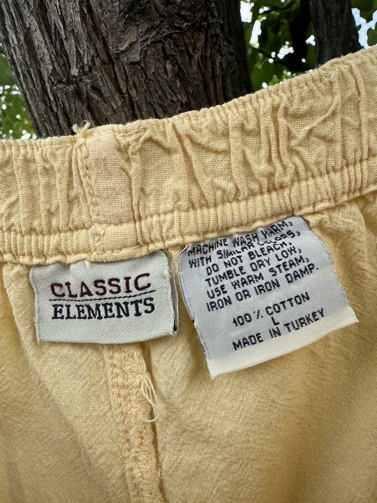 Classic Elements Butter Yellow Capri Pants Summer Vacation 90s Y2K 100% Cotton
