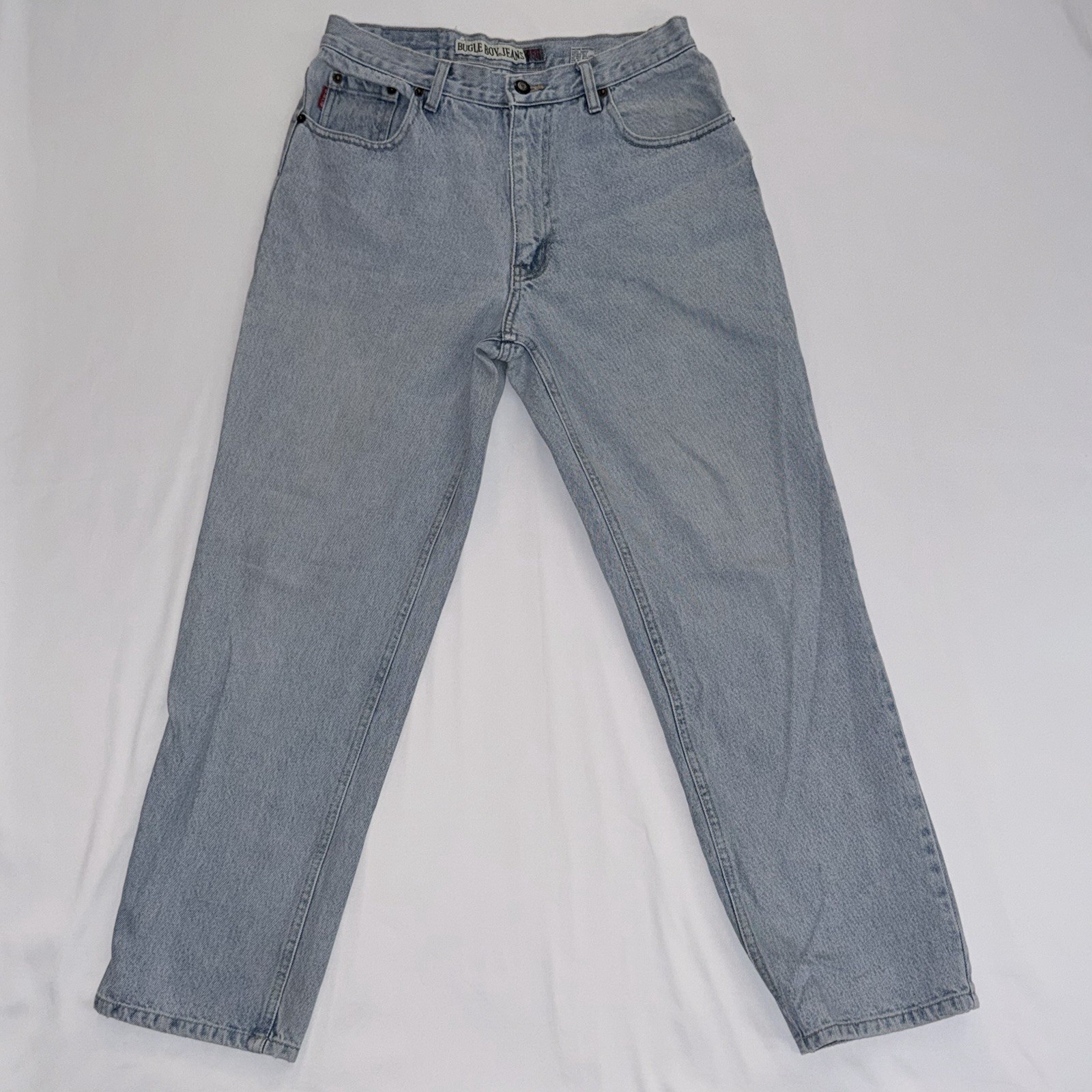 Vintage 90s Bugle Boy 750 Relaxed Retro Light Blue 100% Cotton Denim Y2K Jeans