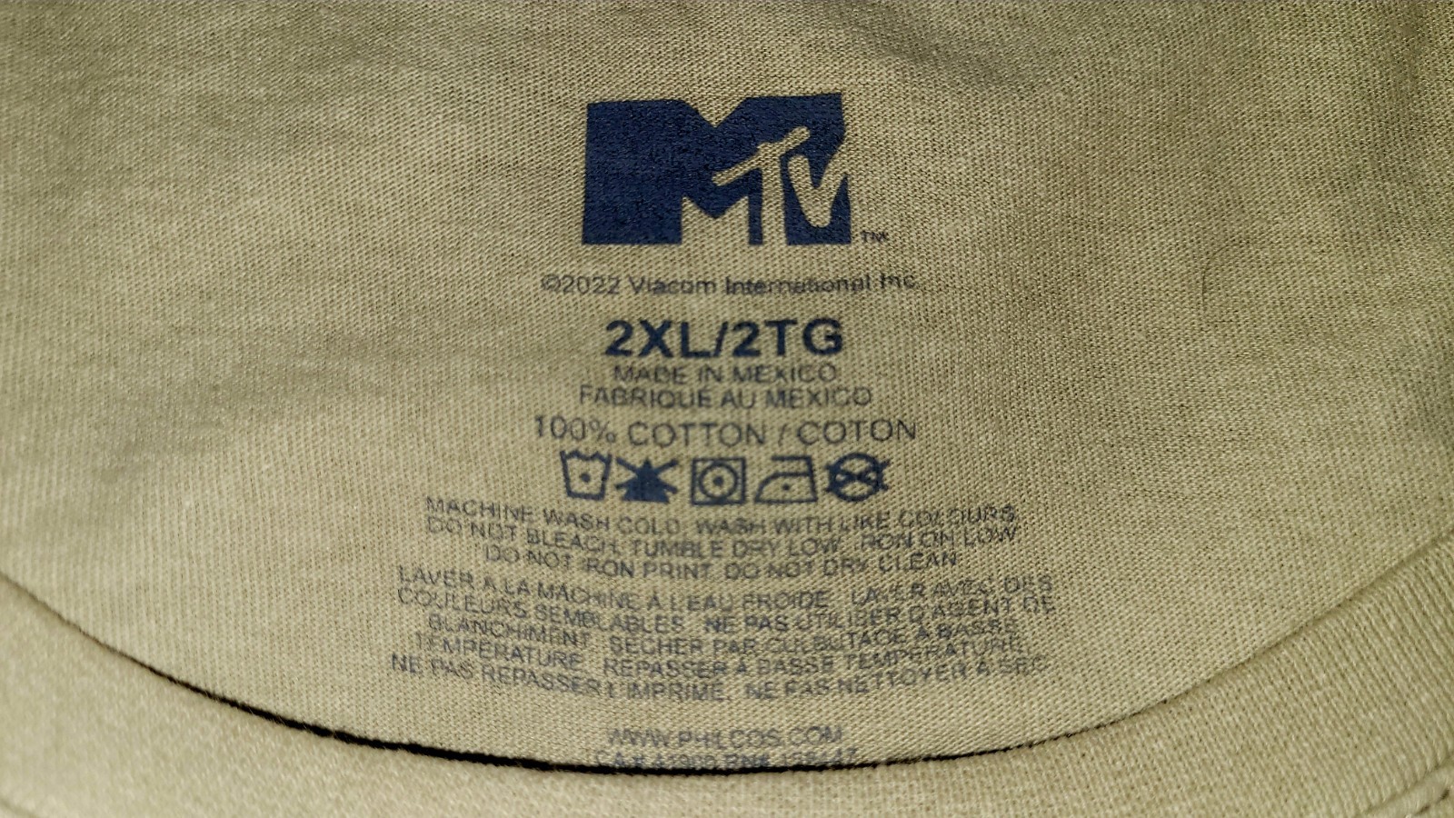 Music Television Checker MTV Logo Creature Hands Taupe Tee Men’s XXL. Unworn.