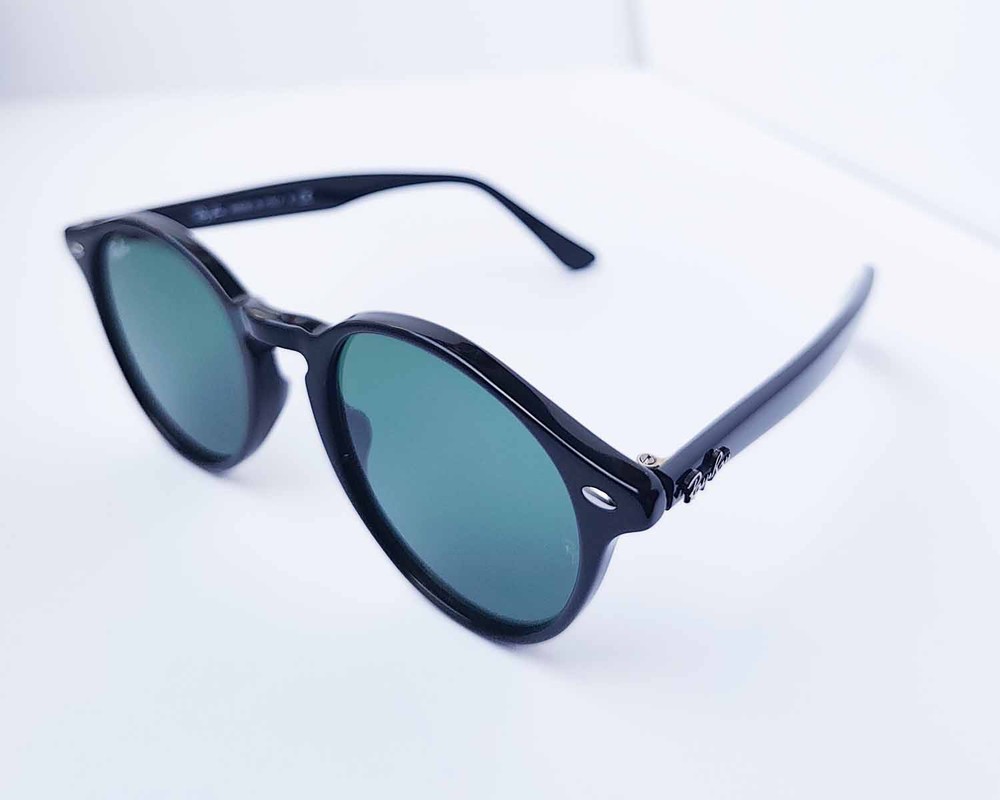 Ray Ban RB2180 Polished Black Frame Dark Green Lenses Unisex Sunglasses 49Mm New