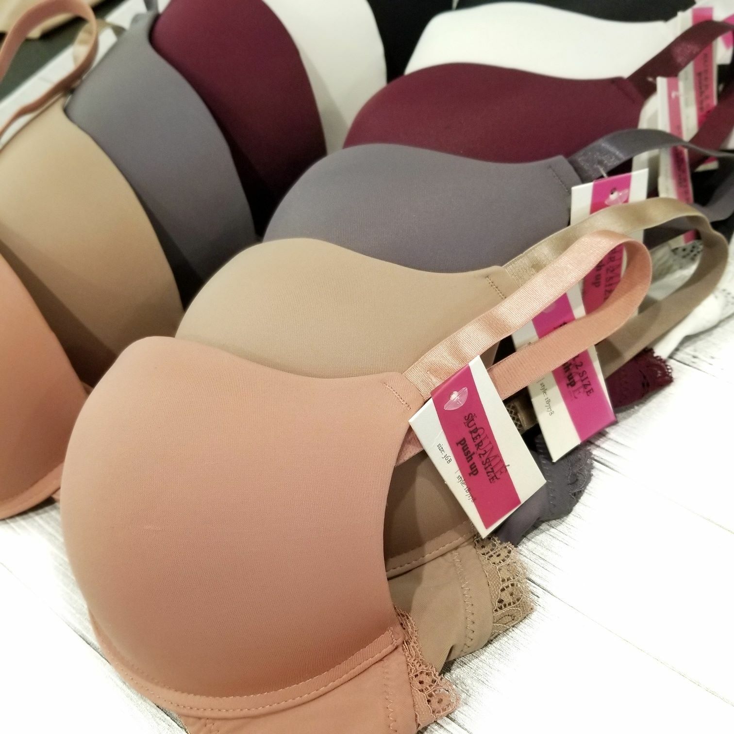 Add 2 Cup Sizes Extreme Ultimate Padded Lace Trim 2 or 3 Hook U Back Push Up Bra