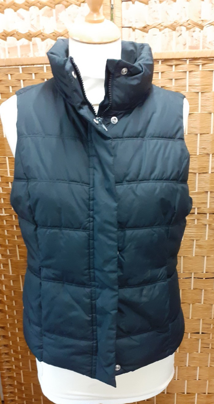 Gap Zipped Bodywarmer Padded Gilet Black Sleeveless Size Small Charity Sale