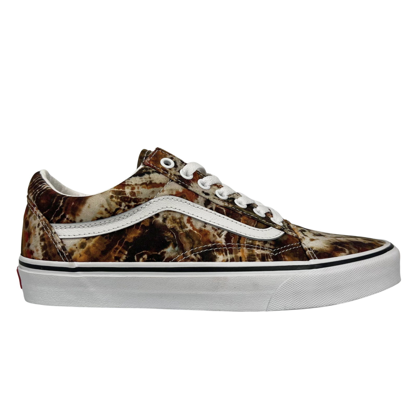 Vans Classic Old Skool Canvas Skate Shoes Brown Tie-Dye