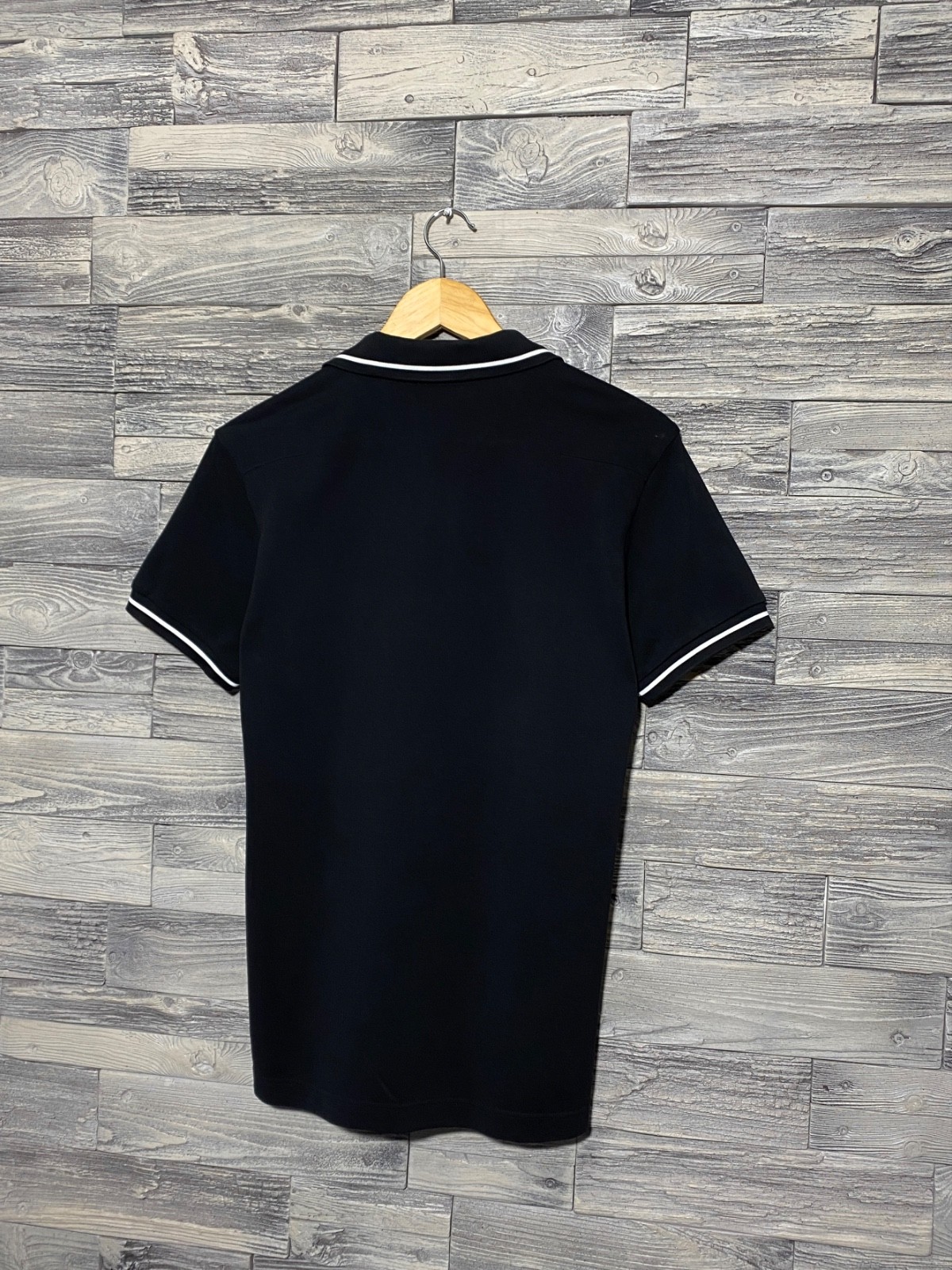 CHRISTIAN DIOR Men’s Embroidered Black Cotton Bee Classic Short Sleeve Polo Sz M