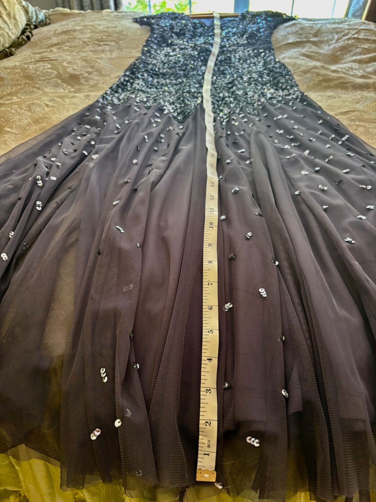 Adrianna Papell full length formal Gown in Gunmetal gray – Sz 4