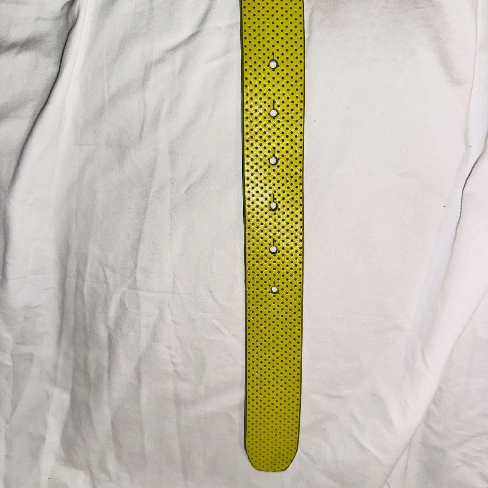 PUMA Lime Green Genuine Leather Adjustable Logo Buckle Men’s Sport Belt Size XL