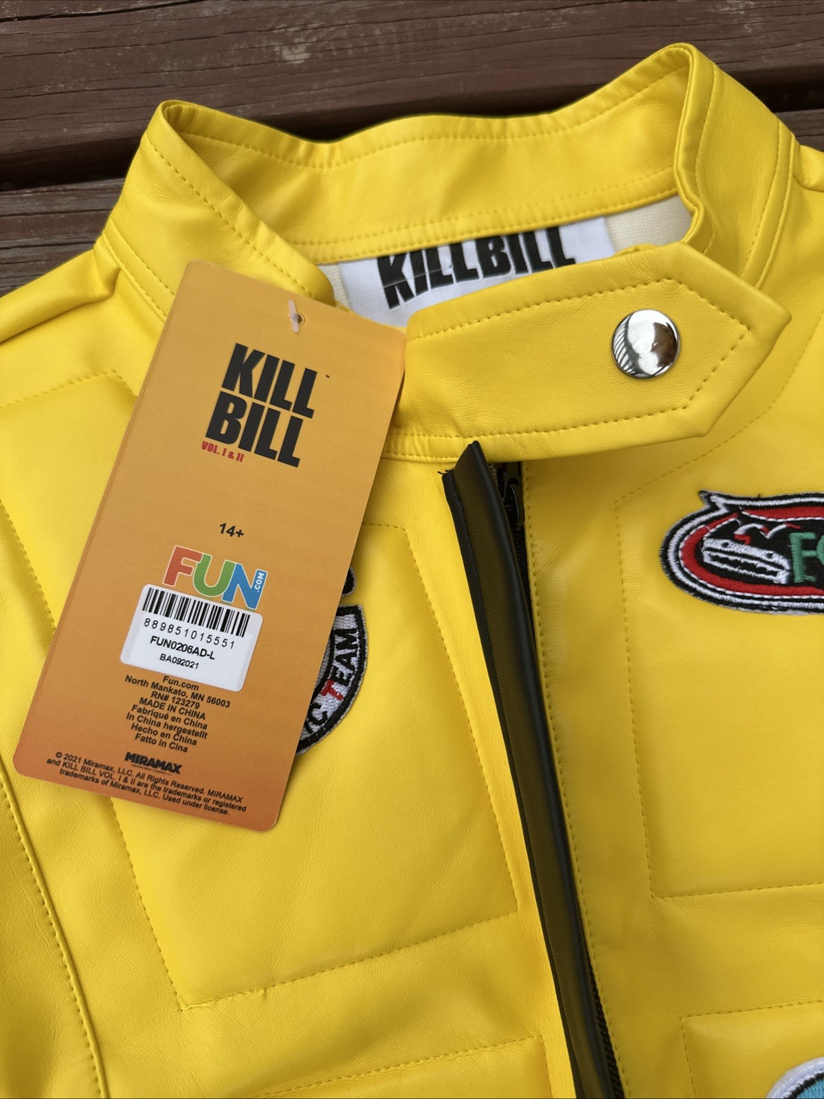 NWT Kill Bill Beatrix Kiddo Size 14 Motorcycle Suit Cosplay Bride New With Tags
