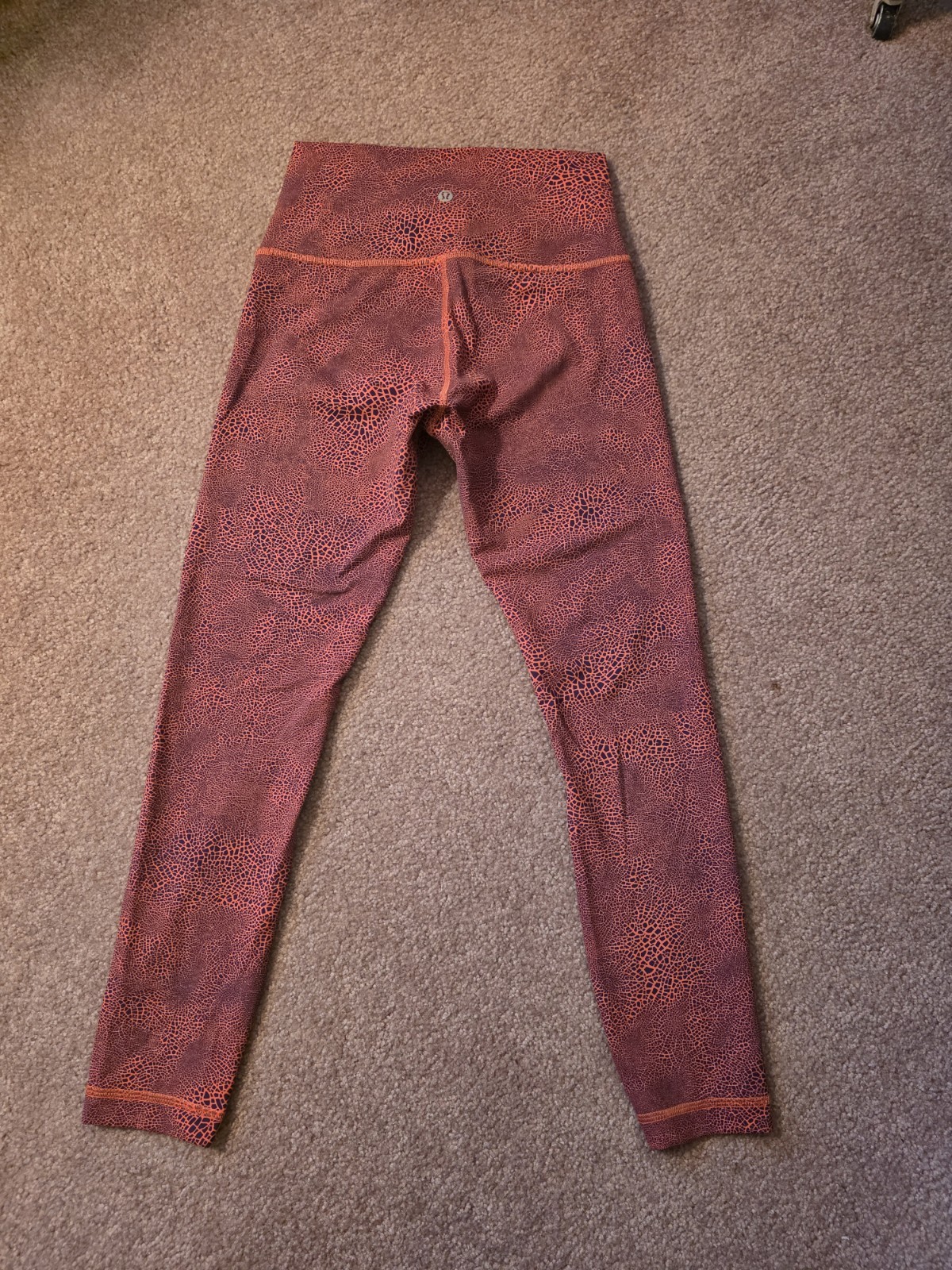 Lululemon Wunder Train High-Rise Tight leggings Crackle Glaze Orange Larkspur 6