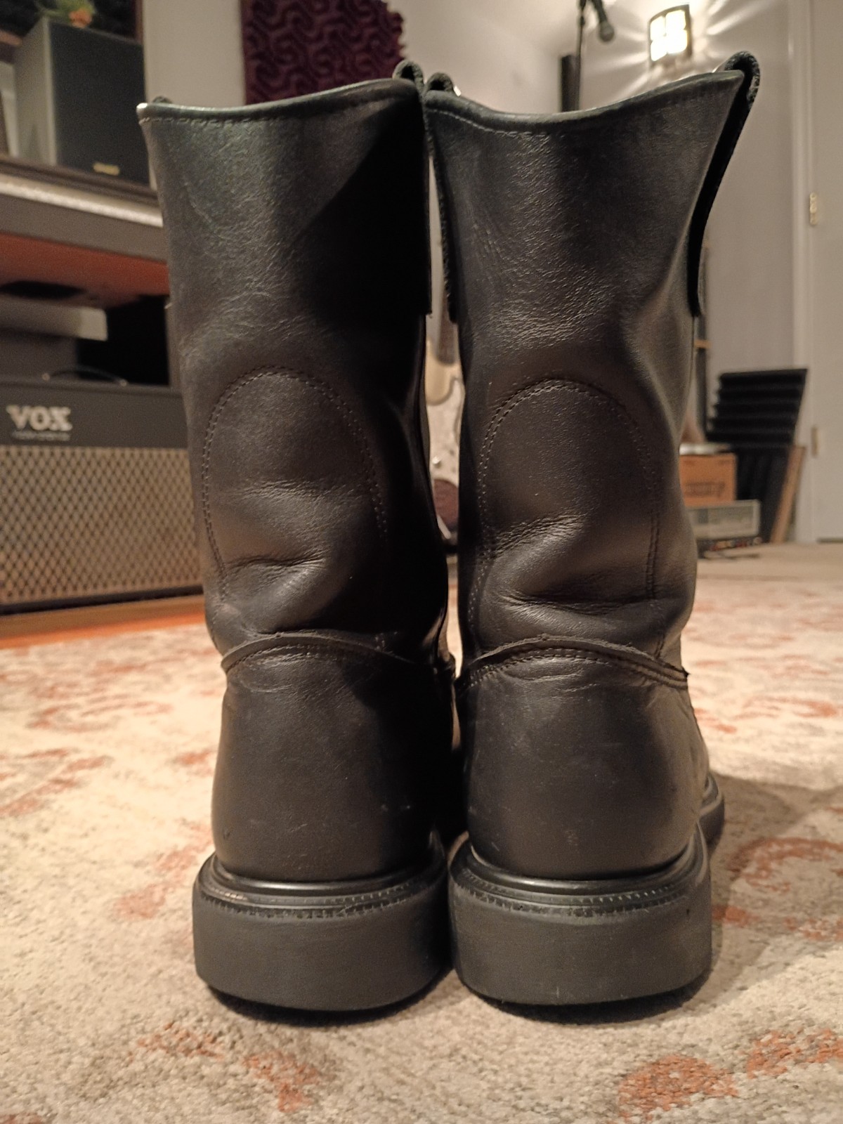 RED WING PECOS BLACK LEATHER SOFT TOE WELLINGTON WORK BOOTS #1125 MEN’S 11D