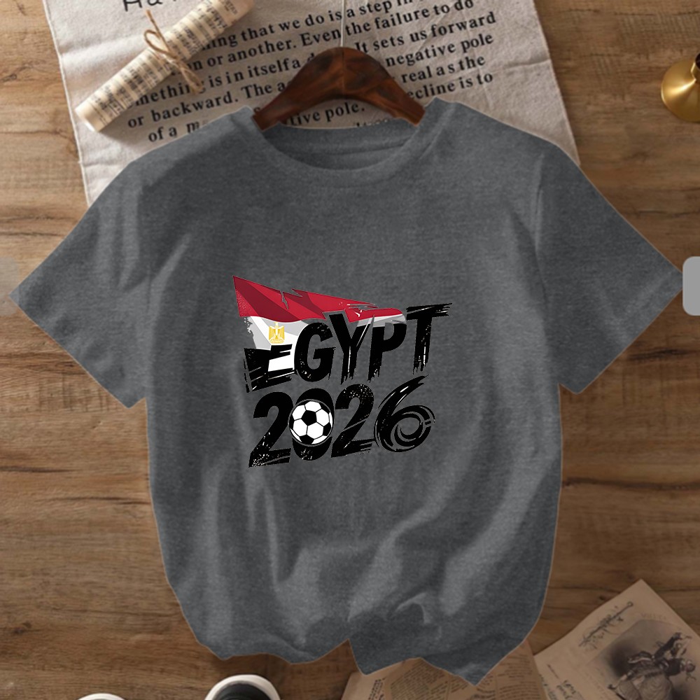 Egypt 2026 Soccer Flag Print T-Shirt Women’s Stylish Sports Enthusiast Shirt