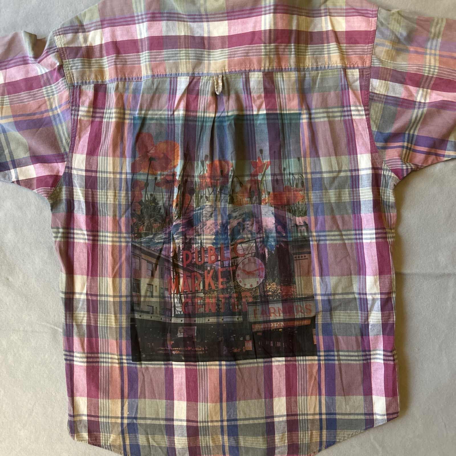 Eddie Bauer VTG Superior Madras Plaid Shirt Mens L S/S Multi Color Public market