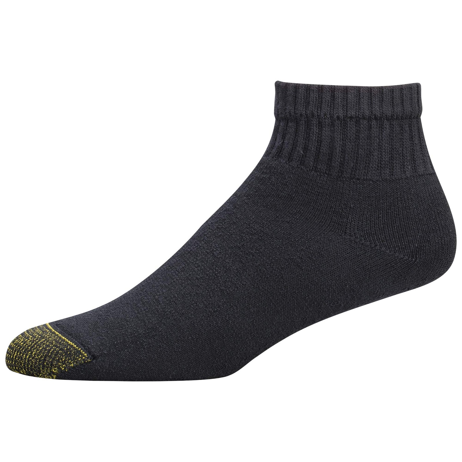 Gold Toe Men’s 656p Cotton Quarter Athletic Socks, Multipairs, Black (6-Pairs),
