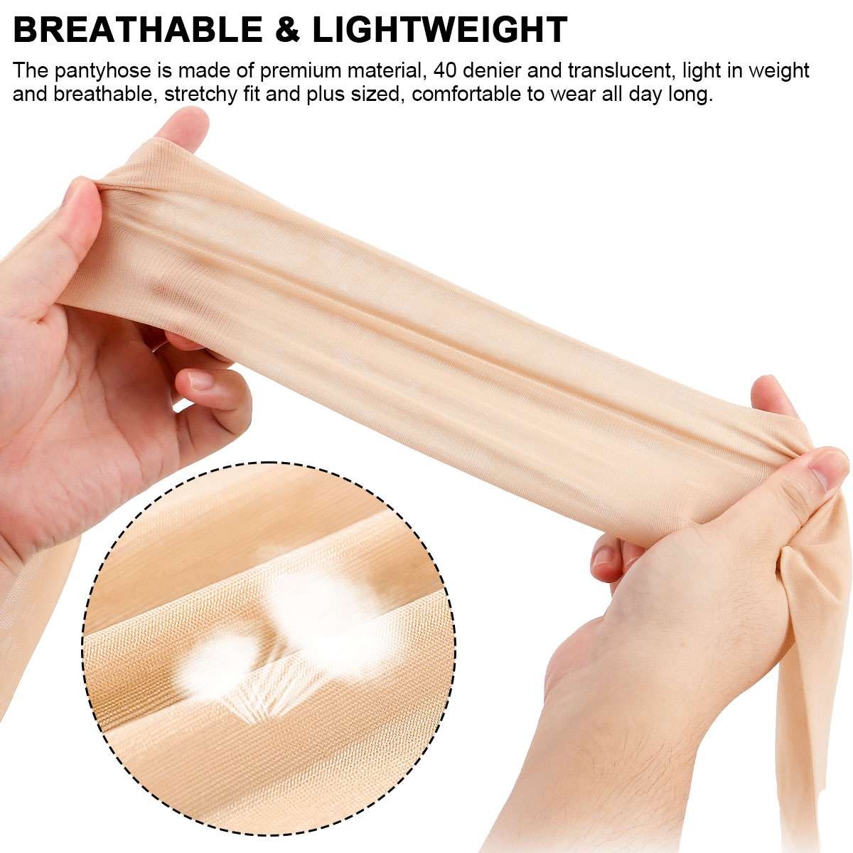 20D 40D Tights Super Elastic Pantyhose Plus Size 198lbs 220lbs Sheer Pantyhose
