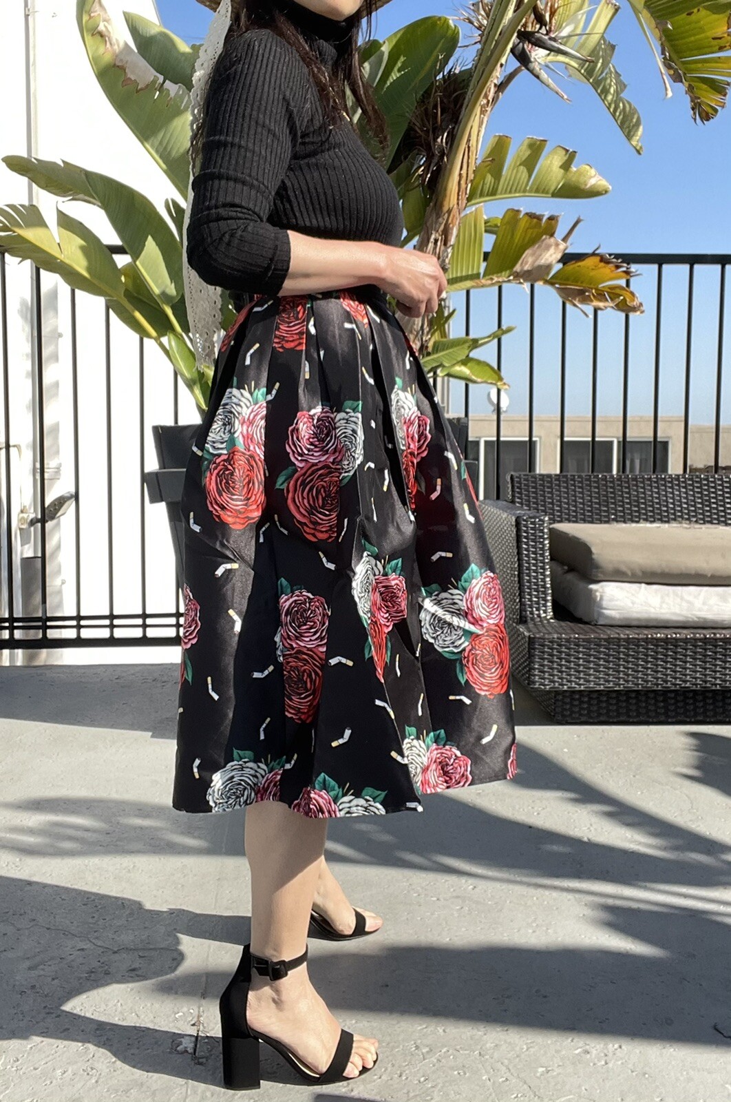 NWT Hesperus Retro vtg Rockabilly Full Midi Circle novelty print cigarette S&XS