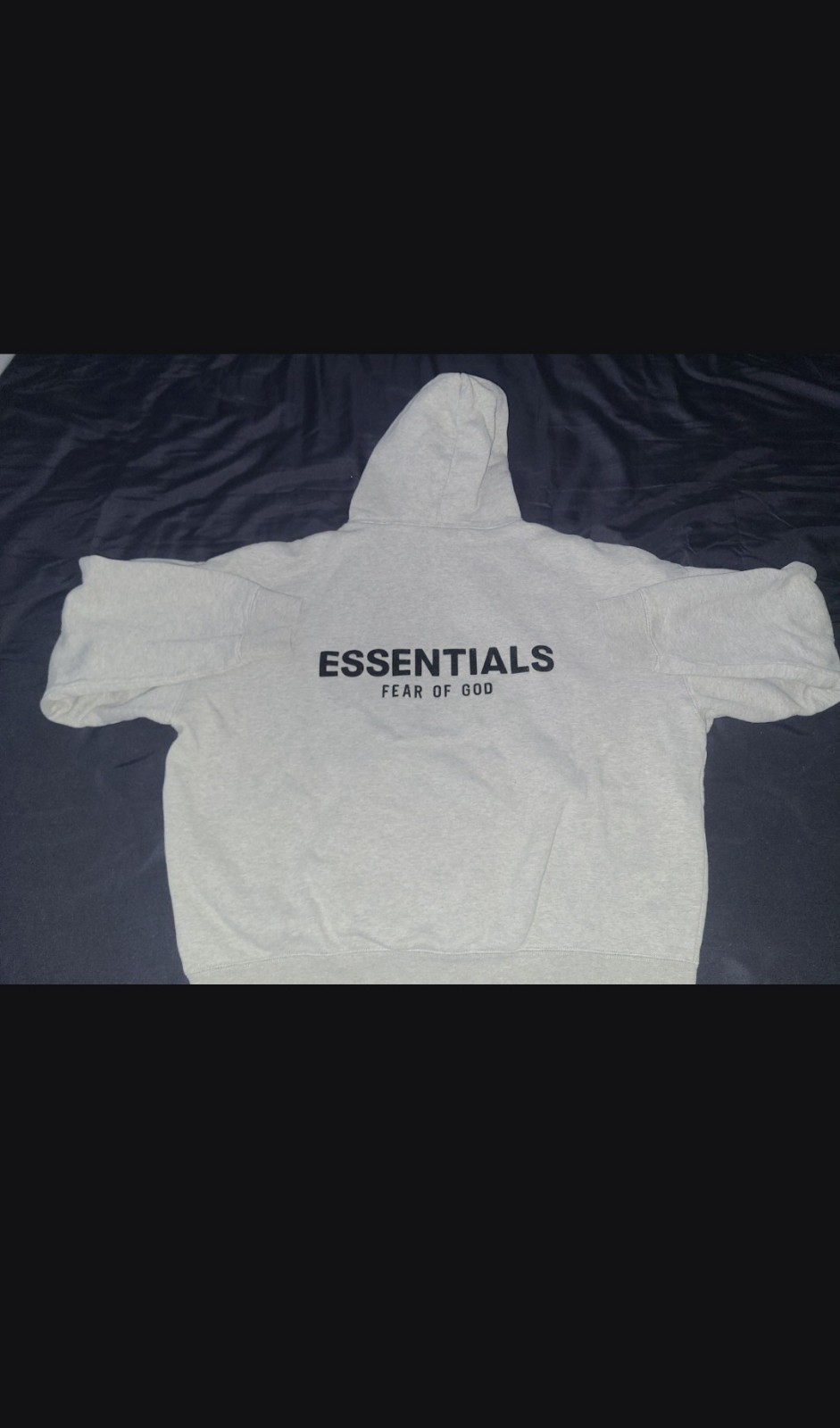 Essentials Fear of God Gray Pullover Hoodie Logo Pockets Men’s Size M