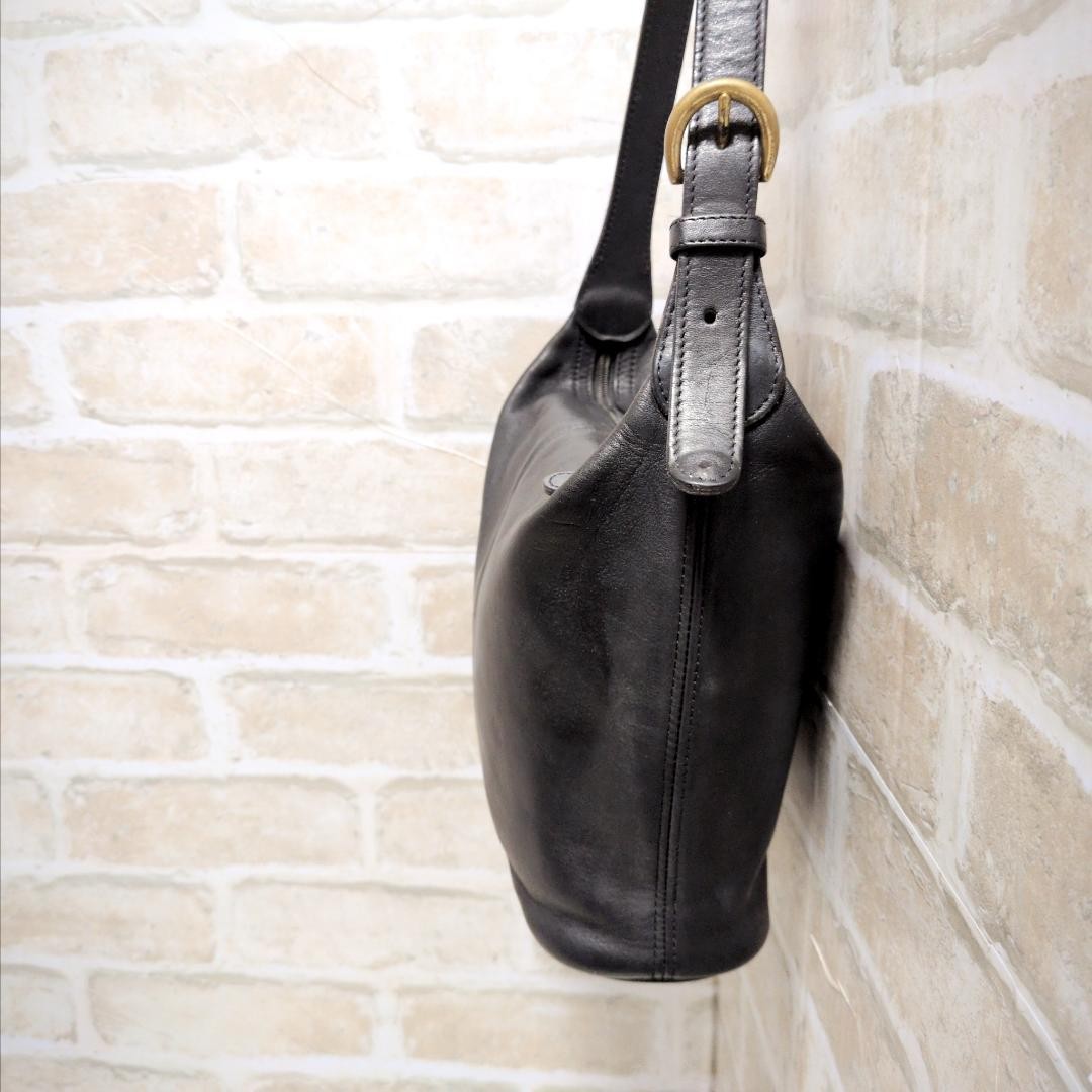 OLD COACH 4148 Shoulder Bag Black Made in Dominican Republic
