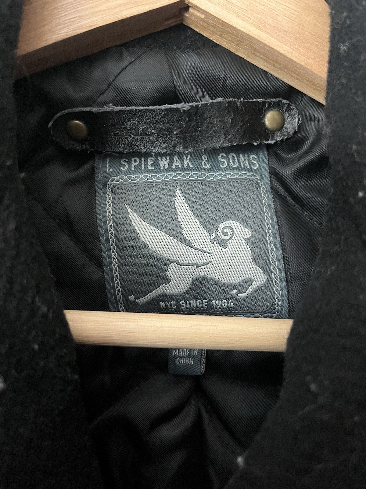I. Spiewak & Sons Black Pea Coat Men’s Size Medium M Wool Blend Double Breasted