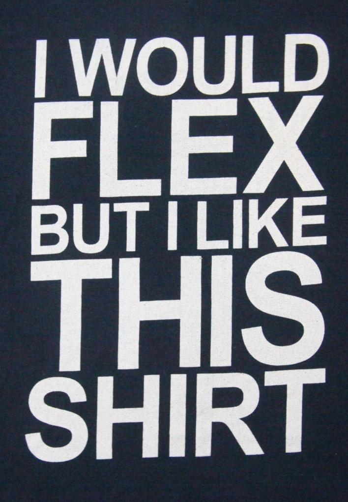 Large Gildan Blue Crewneck Flex But I Like Gym Tee T-Shirt Short Sleeve Top P257